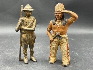 Two (2) Antique Cast Iron Figural Still Banks