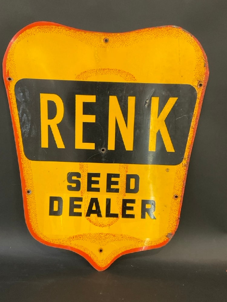 Renk Seed Dealer Advertising Store Sign: Renk Seed Dealer Advertising Store Sign. Dimensions: 28" X 21 1/2"