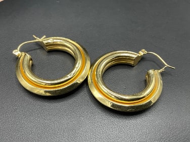 14K Yellow Gold Hoop Earrings