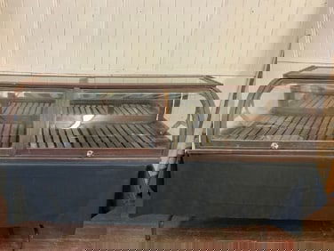 19th Century Oak Cylinder Glass Counter Top Display Case