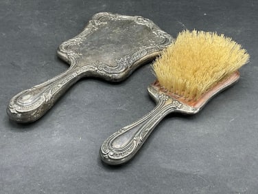 Victorian Gorham Sterling Silver Brush and Mirror