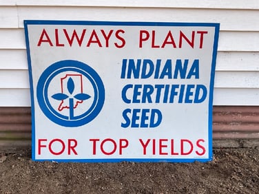 Vintage Indiana Certified Seed Metal Sign