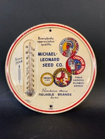 Michael Leonard Seed Co. Thermometer Advertising Sign