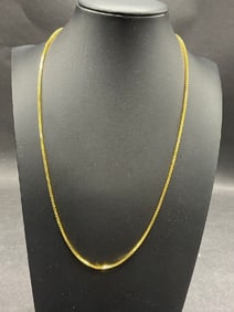 18K Yellow Gold Box Link Chain Necklace