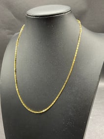 18K Yellow Gold Chain Necklace 16"