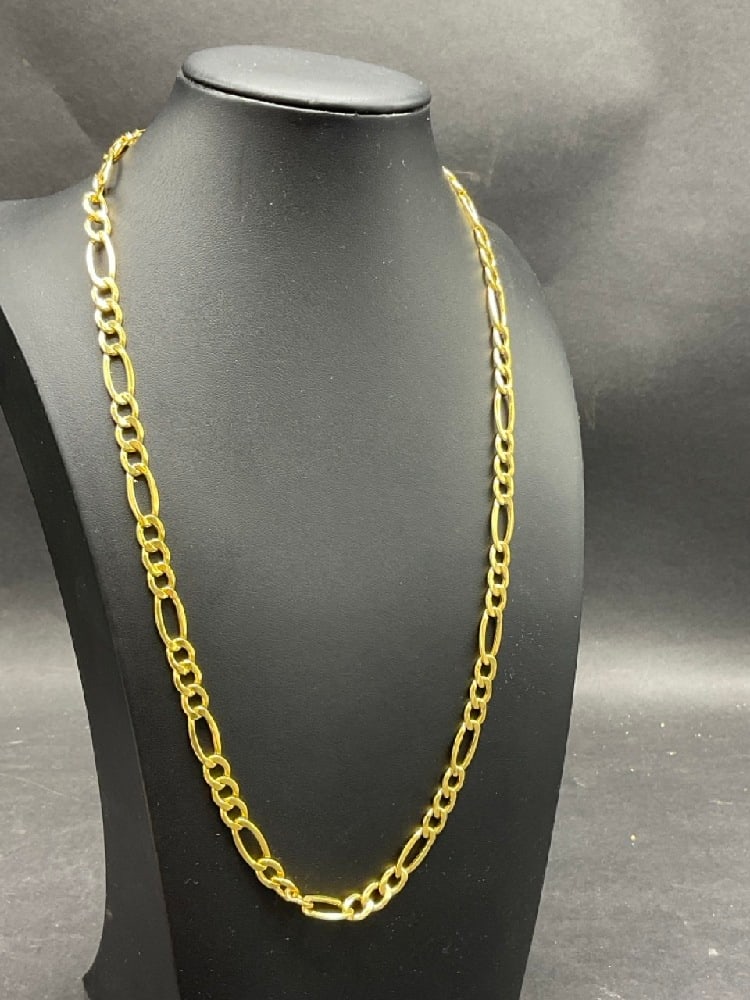 10K Yellow Gold Figaro Link Chain Necklace 22" (1 of 3)