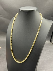 10K Yellow Gold Milano Link Rope Chain Necklace