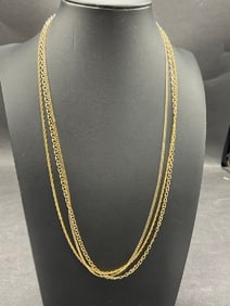 Three (3) 14K YG Necklaces 11.8 g 20”