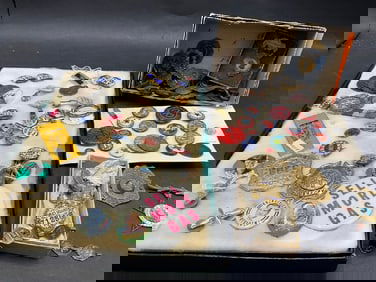 Estate Found Collection of Medals, Political, Old Chinese Coins Etc.