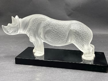 Lalique Rhino Glass Sculpture