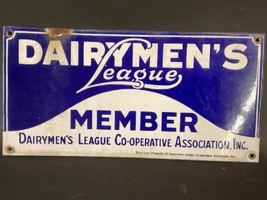 Dairymen’s League Member Enamel Sign
