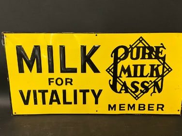 Milk for Vitality Metal Advertising Sign