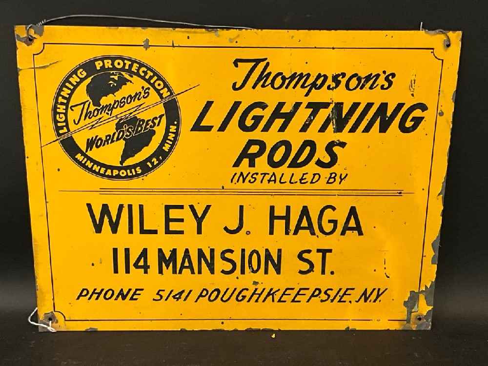Thompson’s Lightning Rods Poughkeepsie NY Advertising Sign (1 of 3)