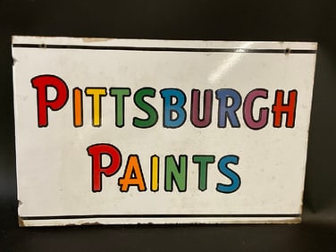 Pittsburgh Paints Dbl Sided Enamel Sign