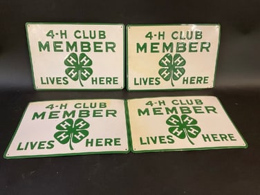 4-H Club Member Metal Signs 4pcs