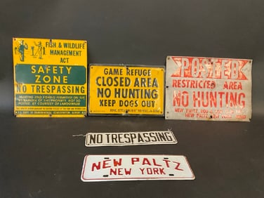 Advertising Safety Zone, Closed Area No Hunting, Posted”No Hunting”, No Trespassing, New