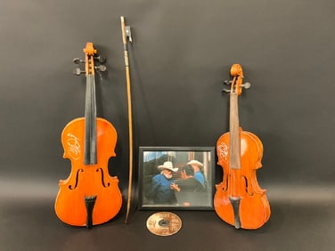 Signed Charlie Daniels Violins and Memorabilia