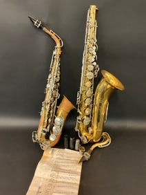 2 Vintage Bundy Saxophones Alto and Tenor