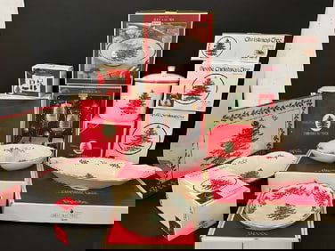 Large lot of 14 Spode Christmas Tree Decorations & Serving Pieces