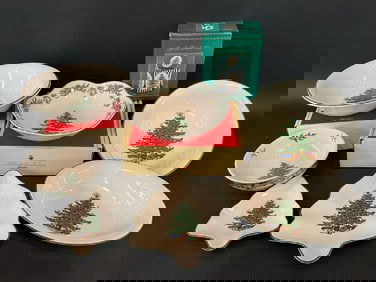 Vintage Spode Christmas Tree & Cuthbertson Serve Ware Lot