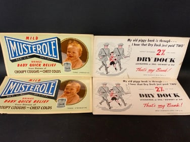 (4) Four Vintage Cardboard Advertisements