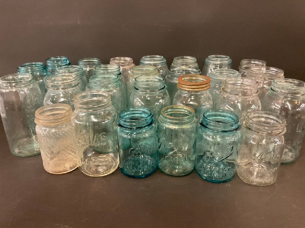 Large Lot Of 27 Vintage Mason Jars - Ball, White Grown, Atlas, Kerr (1 of 7)