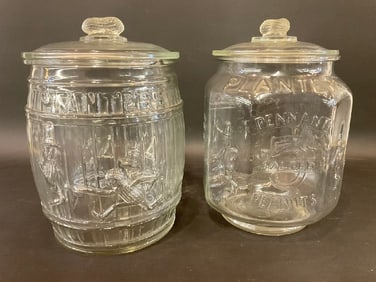 (2) Two Large Vintage Planters Peanuts Jars