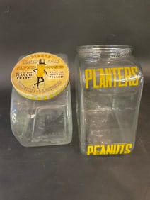 (2) Two Large Vintage Planters Peanuts Jars