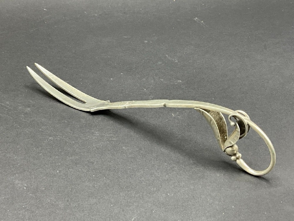 Georg Jensen Sterling Silver Blossom Olive Two Prong Serving Fork (1 of 5)