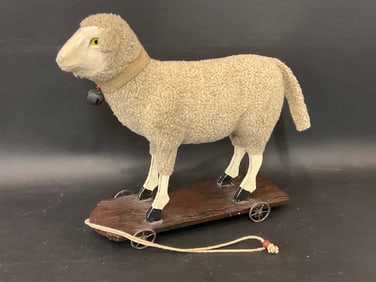 Contemporary Antique Style Sheep Pull Toy