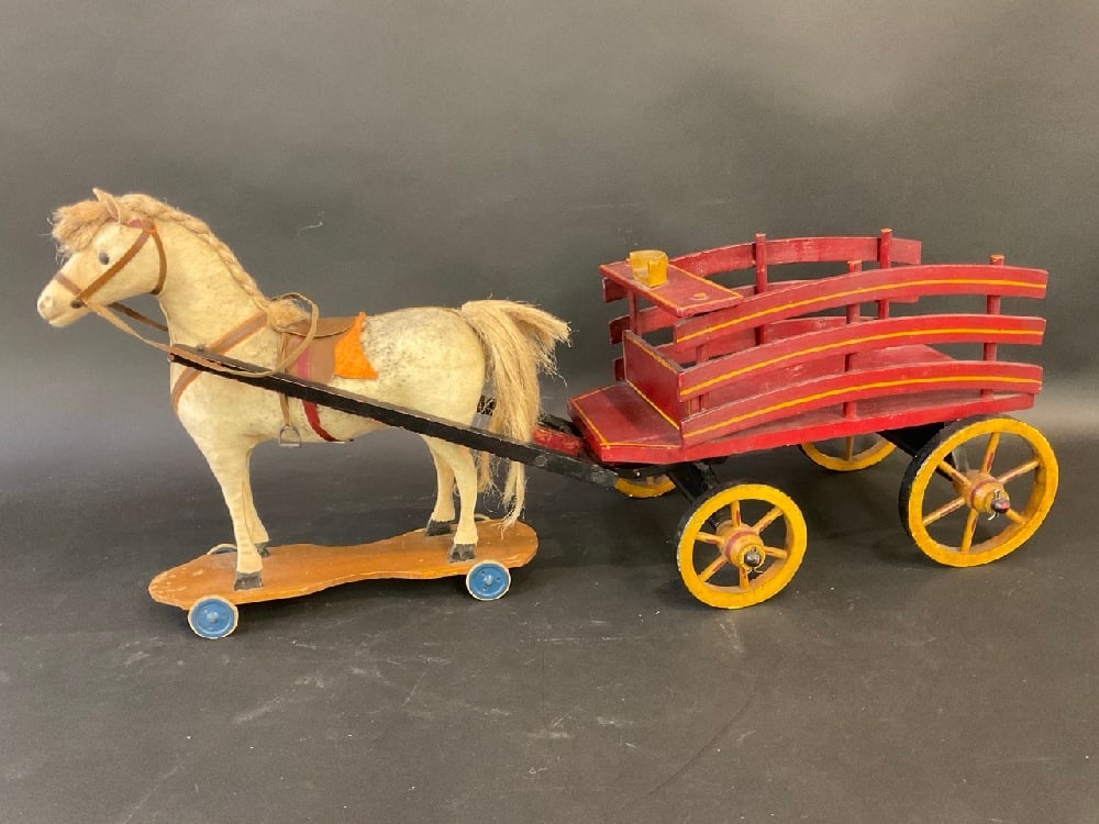 Contemporary Antique Style Horse & Cart Pull Toy (1 of 6)