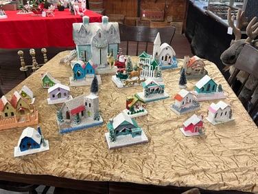 Eighteen (18) Vintage Putz Style Christmas Houses
