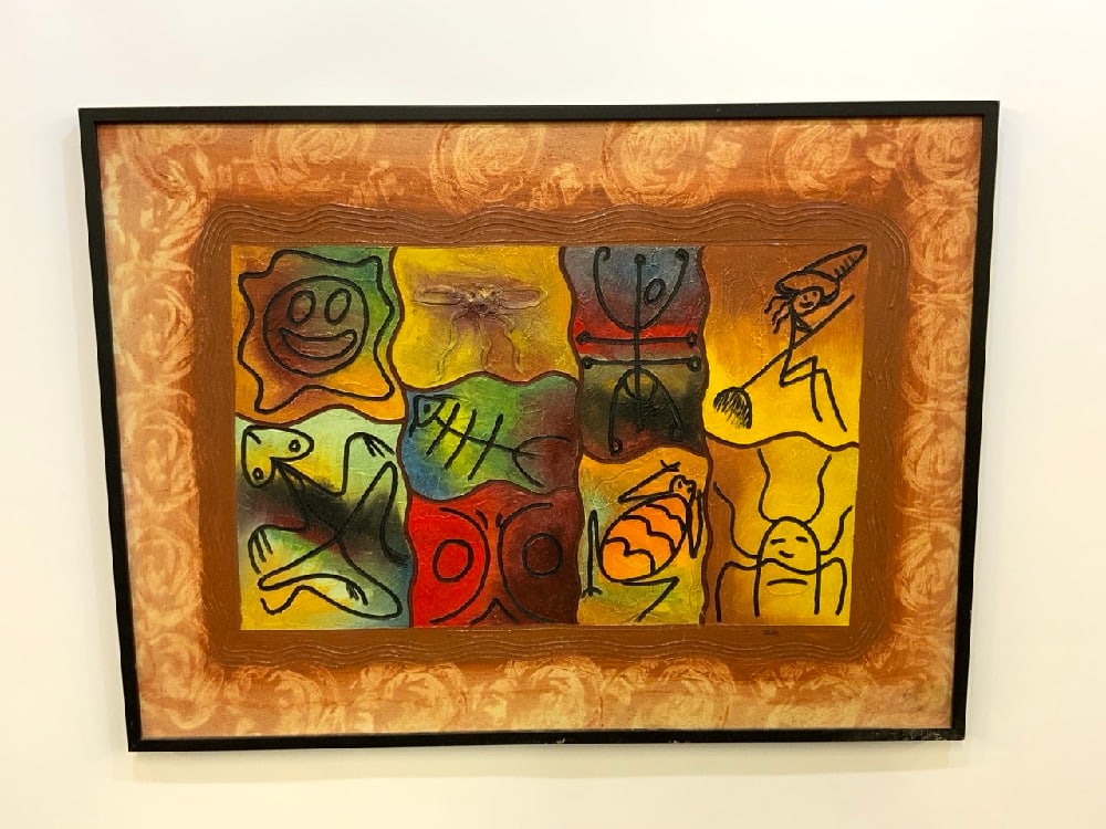 Contemporary Haitian Art Oil Painting, Signed: Contemporary Haitian Art Oil Painting, Signed. Dimensions 28.5” x 28.5” please see photograph preview