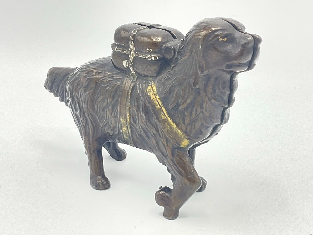 Early 1900’s St. Bernard Cadt Iron Still Bank (1 of 5)