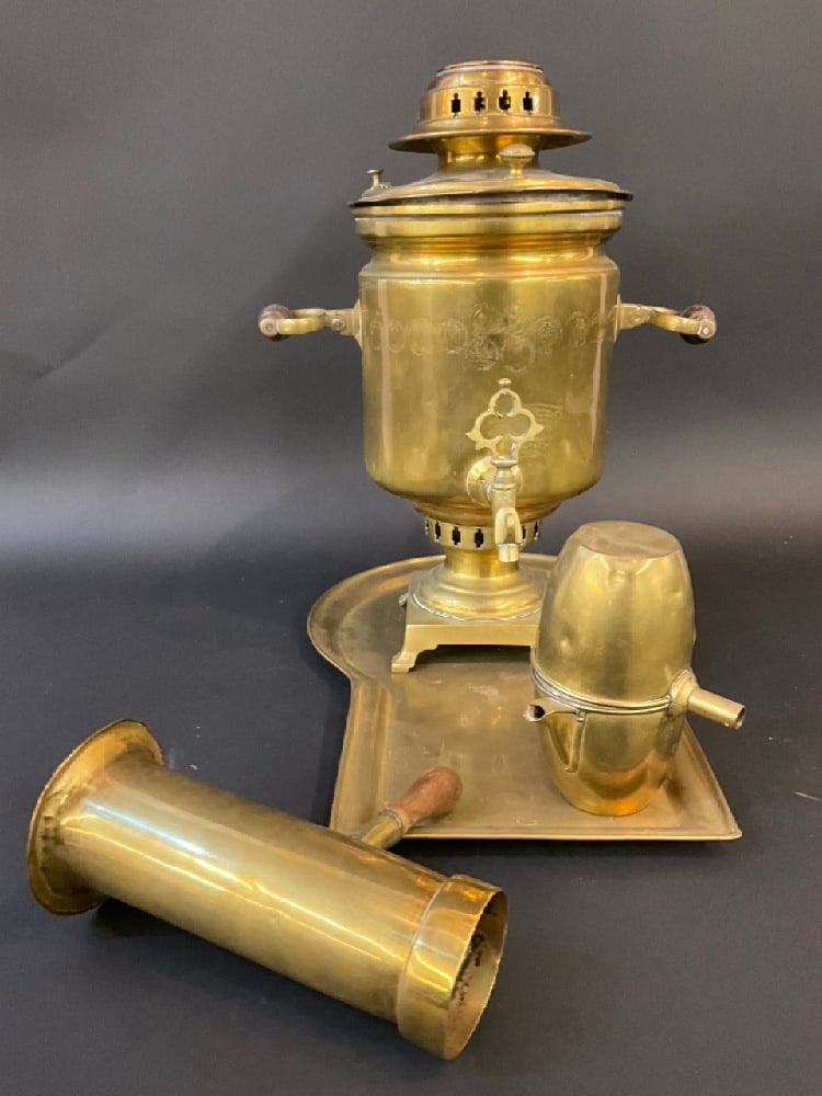 Antique 19th c. Brass Russian Samovar (1 of 10)