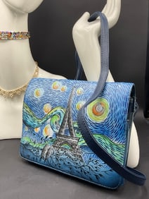 Anna by Anuschka "Van Gogh- Paris " Hand Painted Leather Handbag