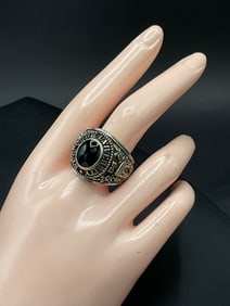 14K White Gold NYU Class Ring 24.6 grams