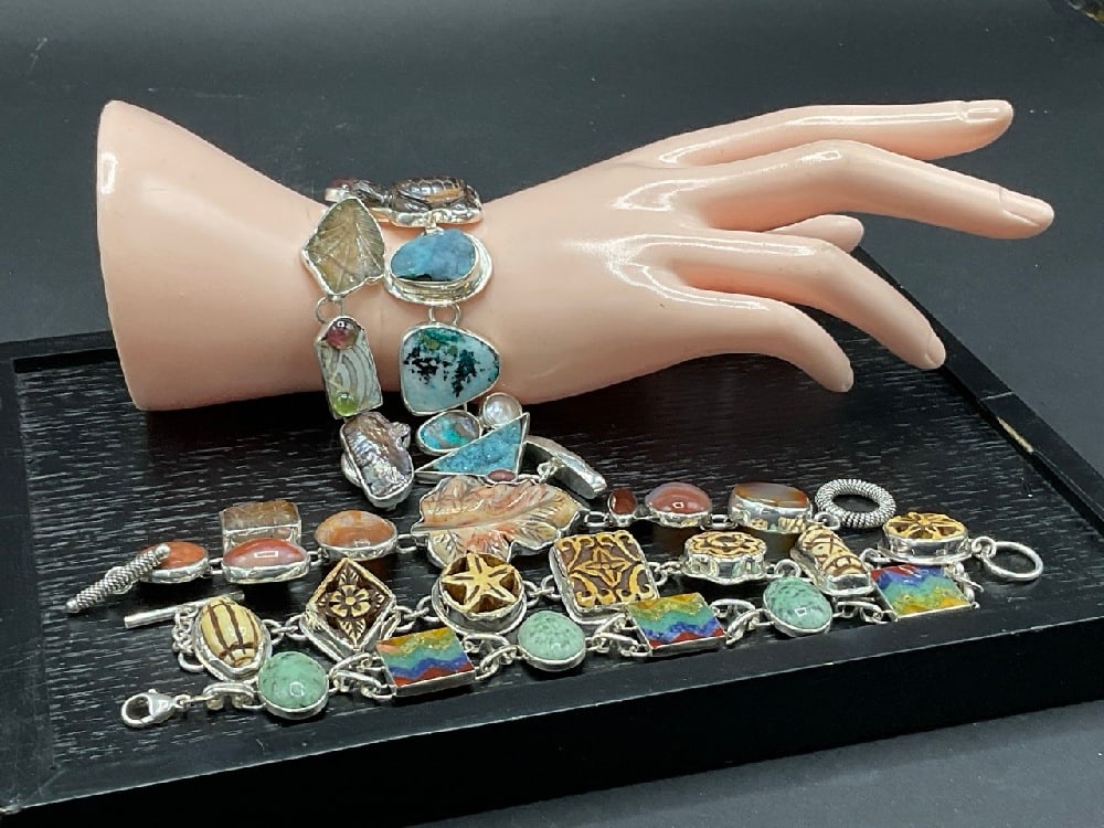 Five (5) Sterling Silver Bracelets w/ Amy Kahn Russell (1 of 10)