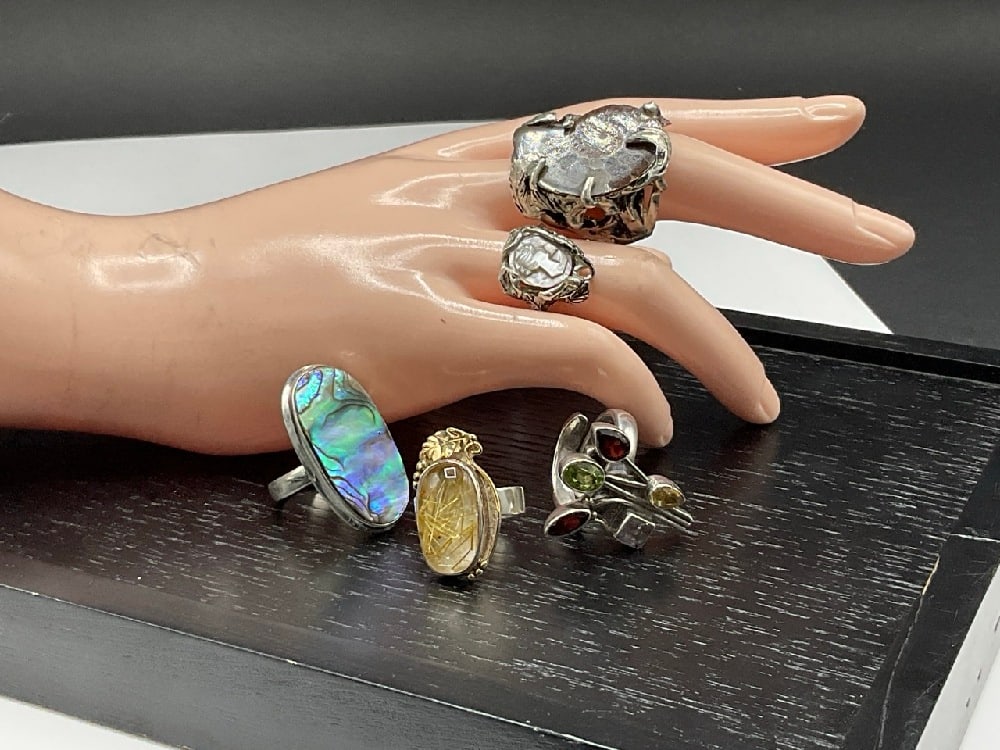 Five (5) High Quality Sterling Silver Artisan Rings (1 of 7)