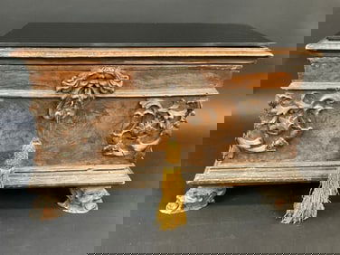 18th c. Colonial Carved Walnut Casket