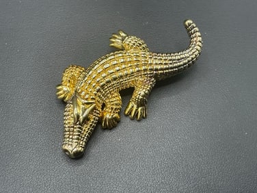 14K Yellow Gold Alligator Pin