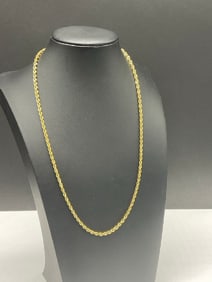 10K Yellow Gold Rope Chain Necklace