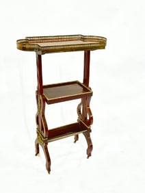 Three (3) Tiered Mahogany Inlay Stand