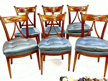 Set of Six (6) 19th c. Neoclassical Style  Dining Room Chairs