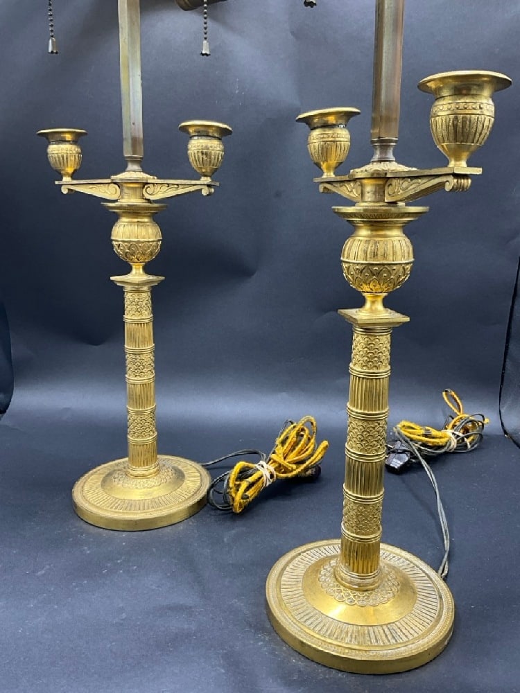 A Pair,  French Bronze Table Lamps (1 of 8)
