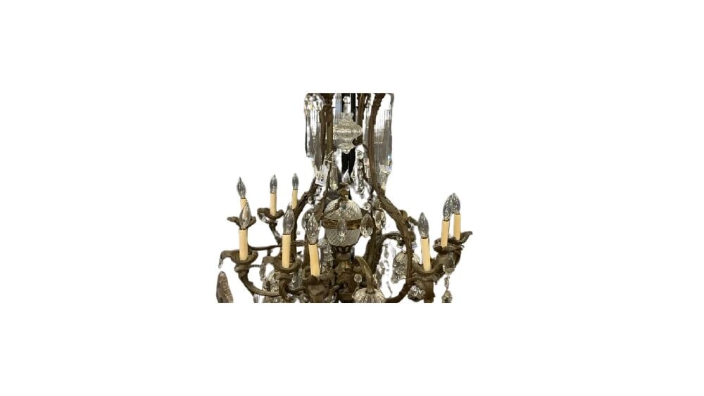 Outstanding 19th c. French Bronze Crystal Chandelier (1 of 10)