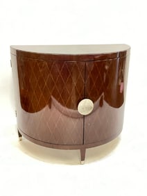 Contemporary Rosewood Demilune Bar Cabinet