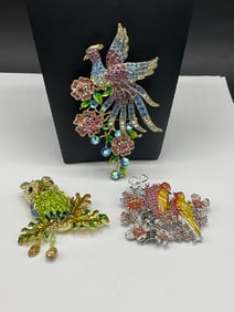 Three (3) Large Kirk’s Folly Brooches