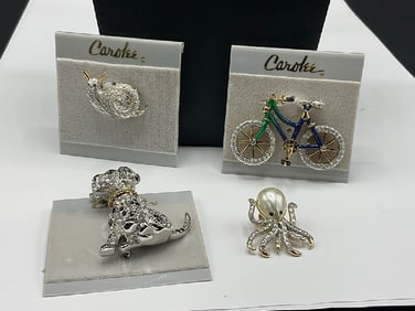 Four (4) Designer Carolee Brooch/Pins