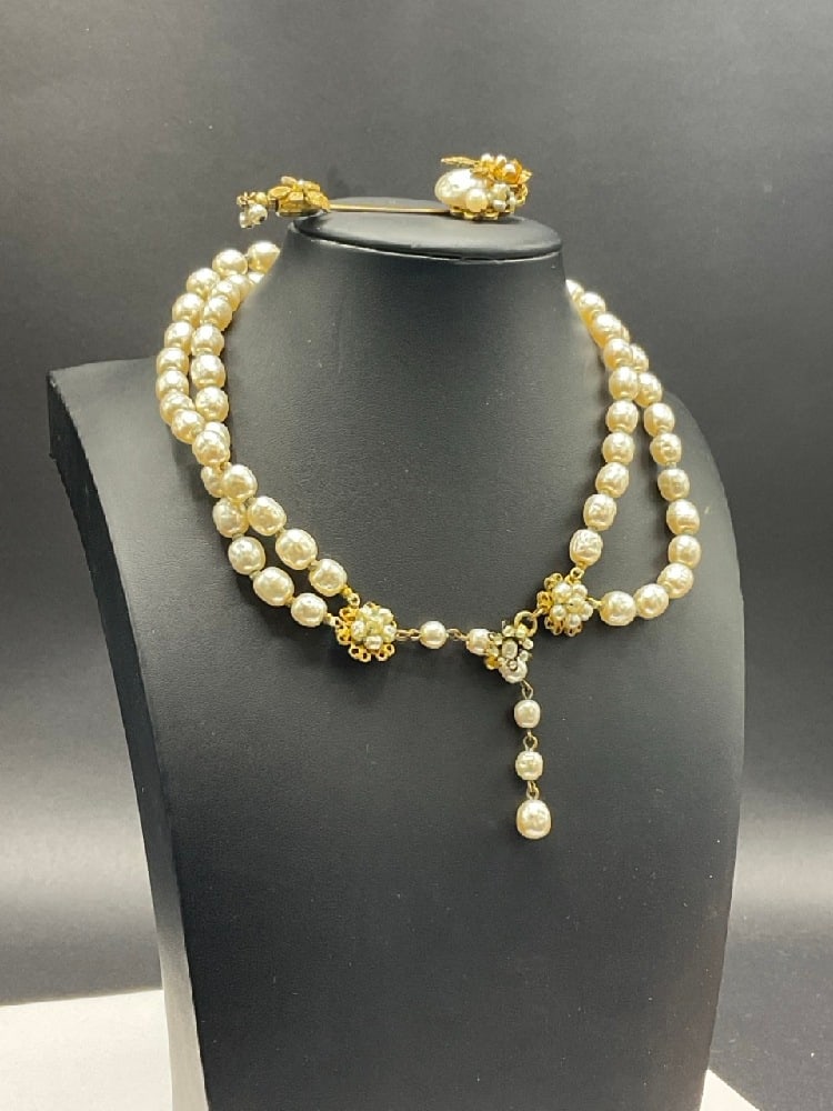 Miriam Haskell Choker Necklace and Pin (1 of 4)